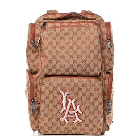 gucci la dodgers backpack|GUCCI X MLB GG Monogram LA Dodgers Large Backpack .